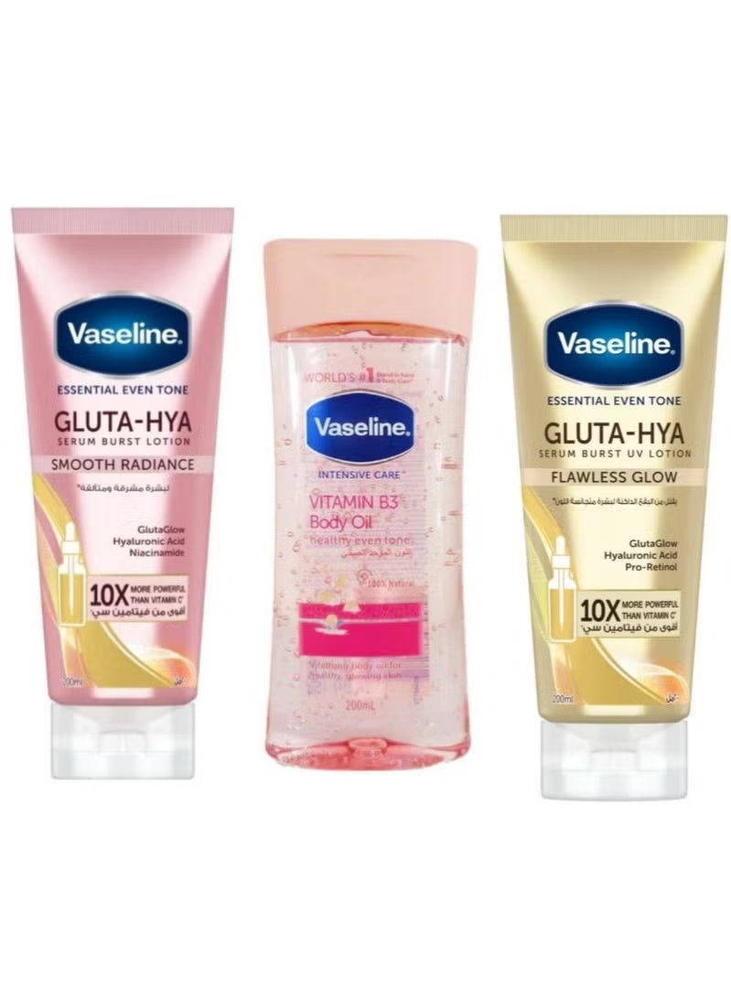 Body oil with vitamin B3+Gluta-Hya Dewy Radiance+Gluta-Hya Flawless Glow